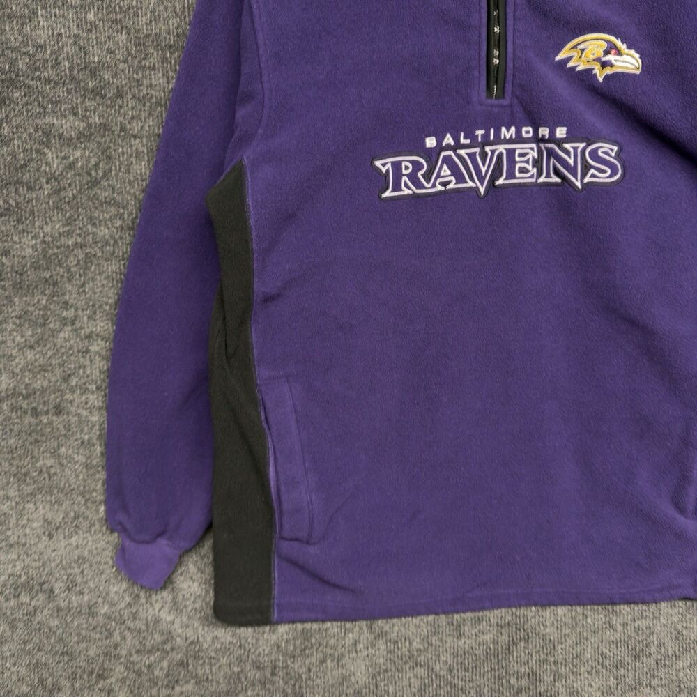 Vintage Baltimore Ravens Reebok Fleece Pullover Quarter Zip Jacket Mens XL Y2K - Picture 4 of 11